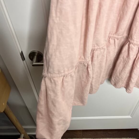 Madewell Women's Plus Lorelei Linen Blend Tiered Mini Dress Size 1X Pink - Picture 7 of 9